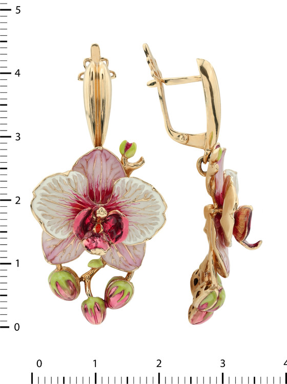 Серьги из золота c эмалью