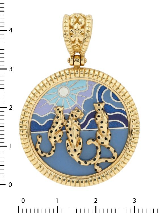 Подвеска из лимонного золота c эмалью