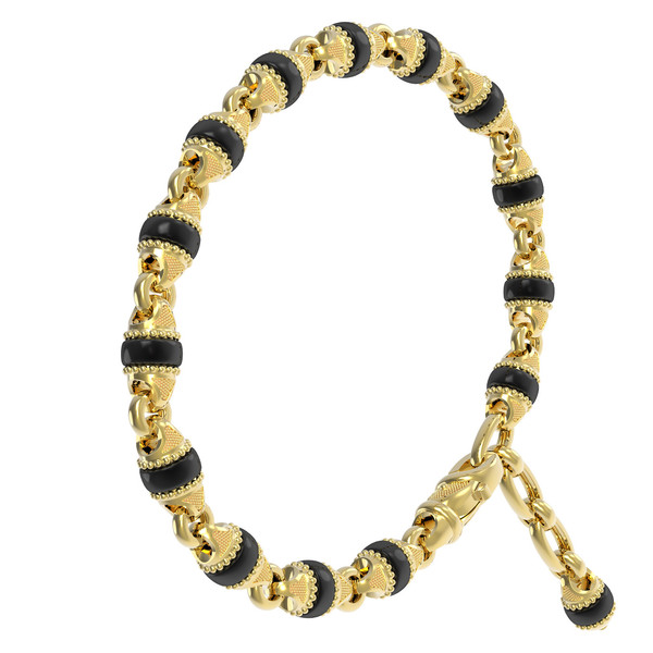 Браслет из лимонного золота c ониксом