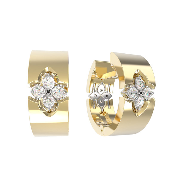 Серьги из лимонного золота c бриллиантами