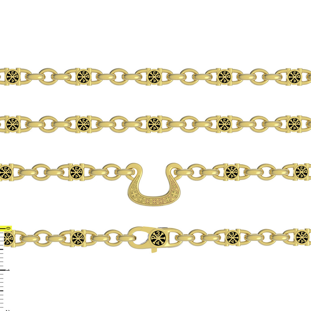 Цепь из лимонного золота c эмалью