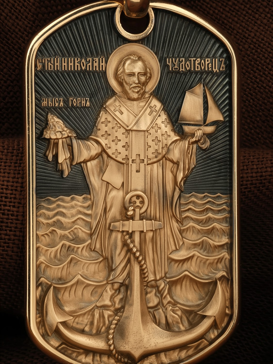 Образок из золота c эмалью