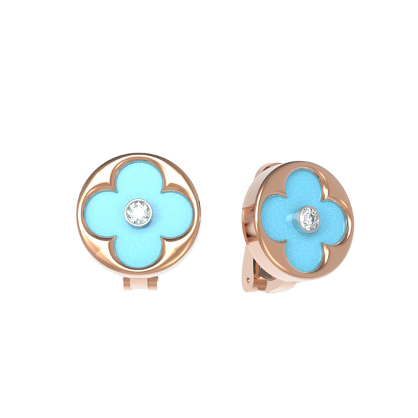 Серьги из золота c бриллиантами и бирюзой