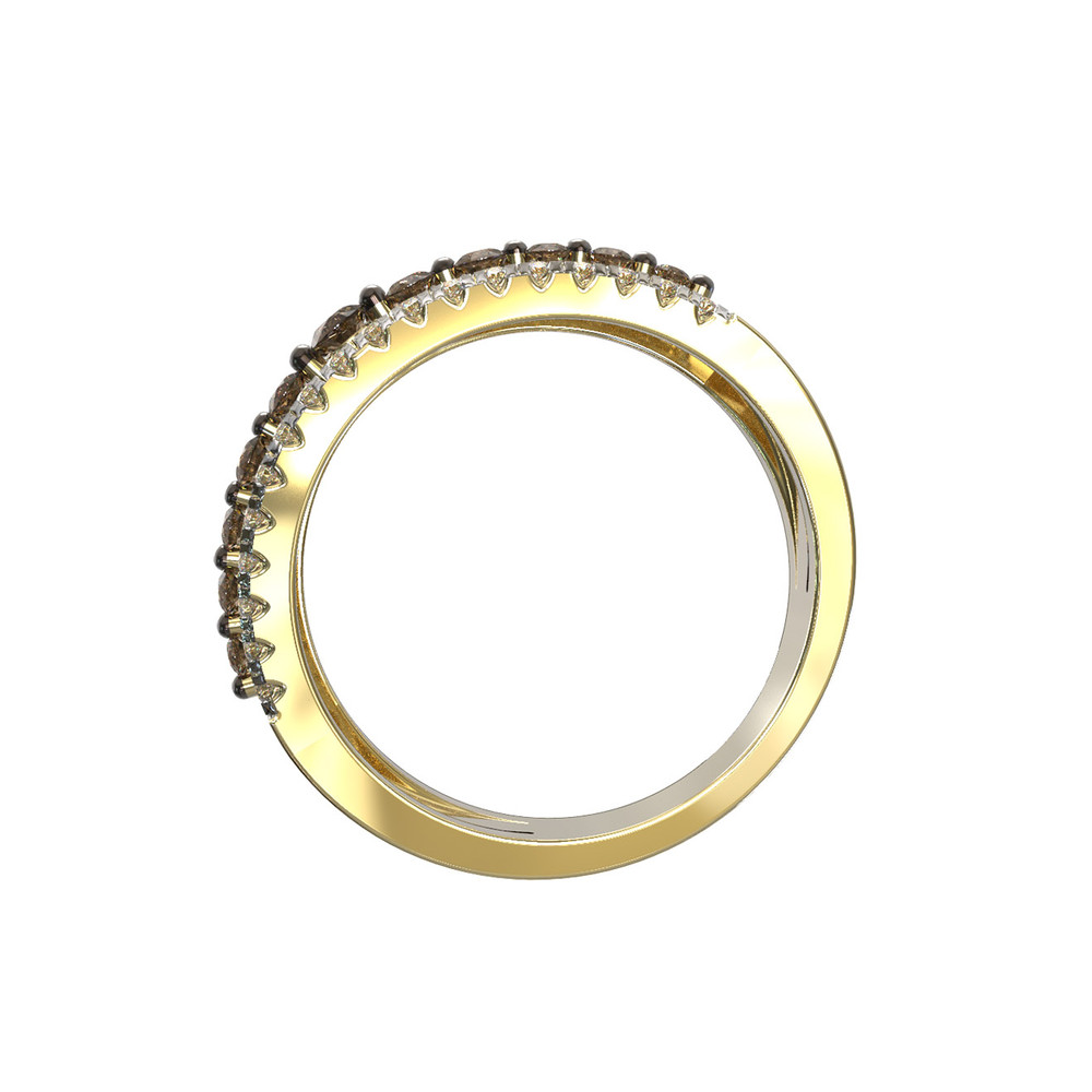 Кольцо из лимонного золота c бриллиантами