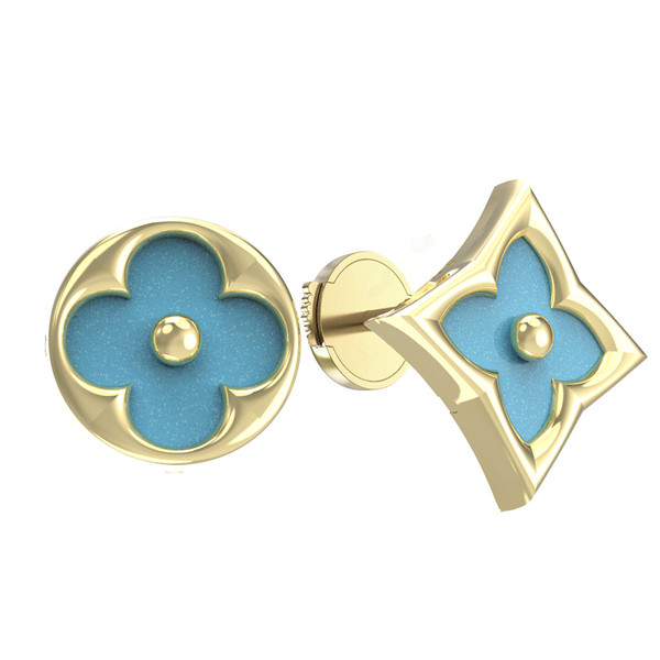 Серьги из лимонного золота c бирюзой