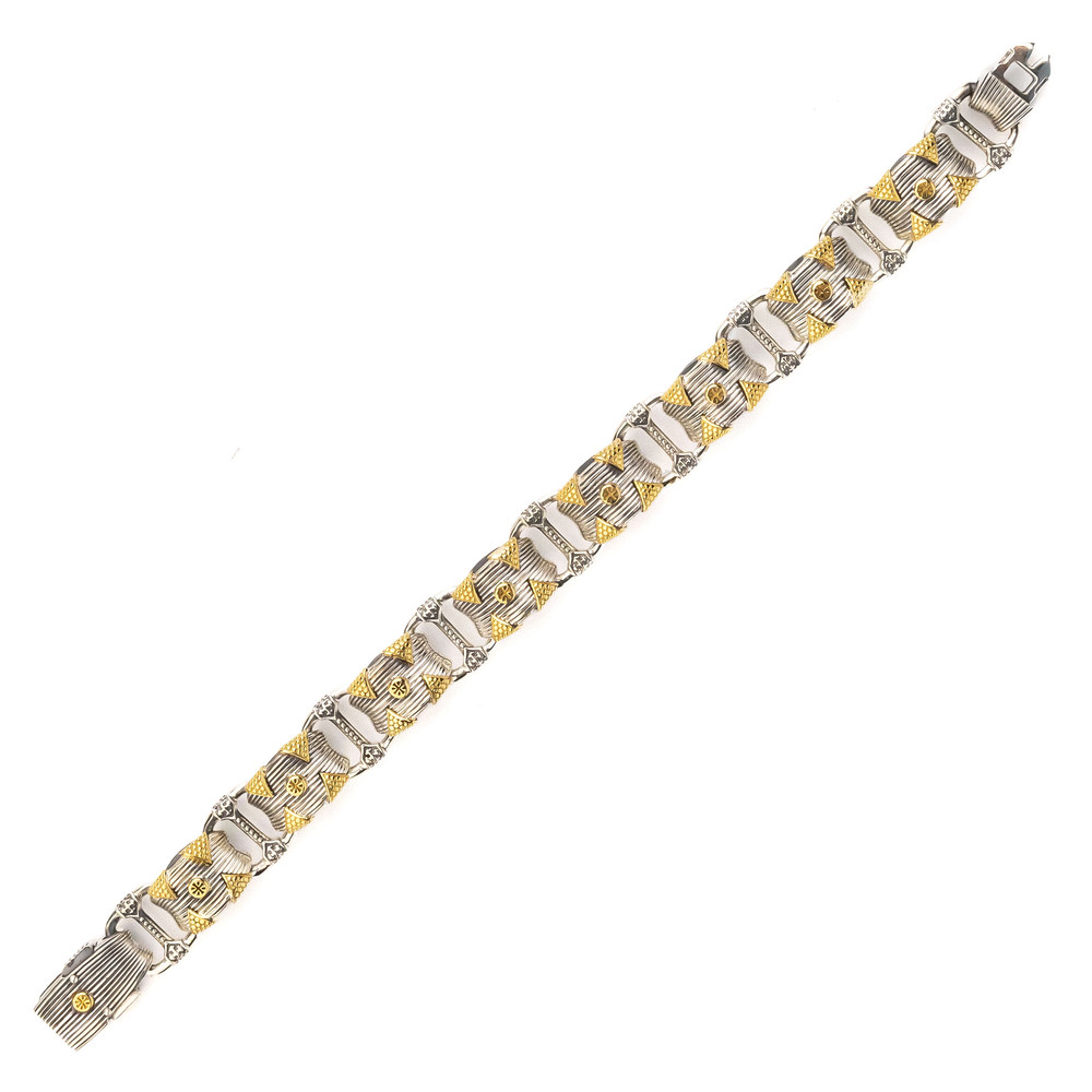 Браслет из серебра и золота c рубином