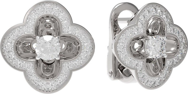 Серьги из белого золота c бриллиантами