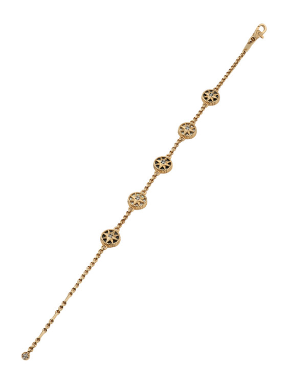 Браслет из золота c бриллиантами, ониксом и перламутром