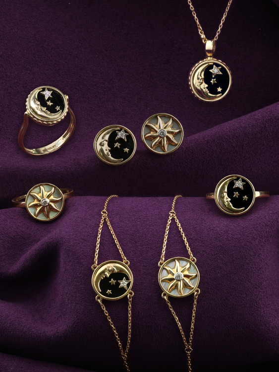 Браслет из лимонного золота c бриллиантами и перламутром