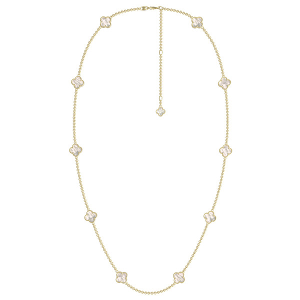 Колье из лимонного золота c перламутром