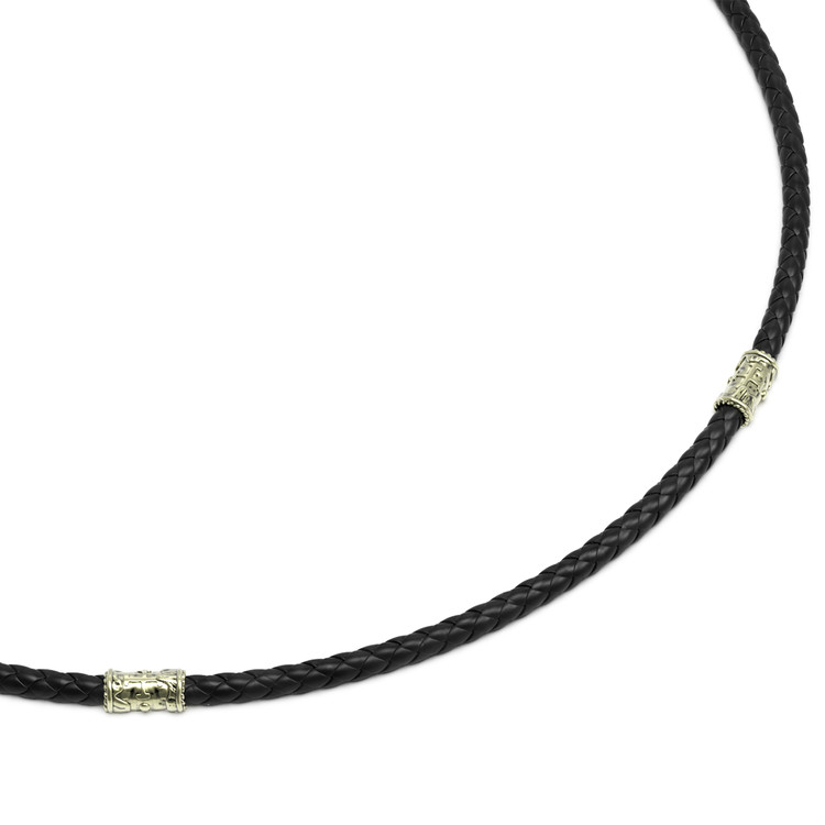 Гайтан из зелёного золота c кожаным шнурком