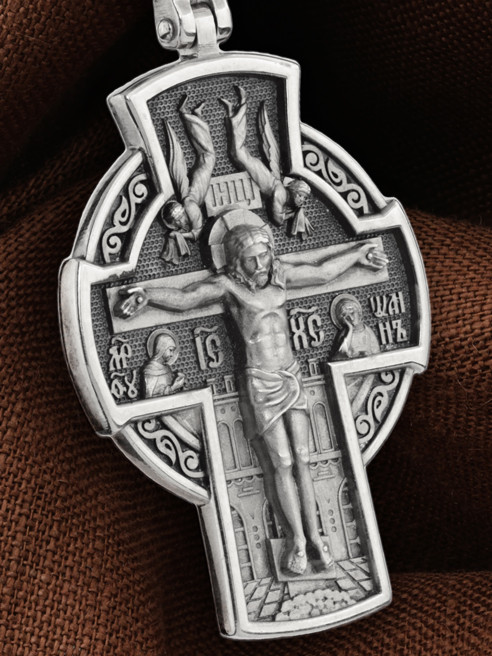 Крест из белого золота