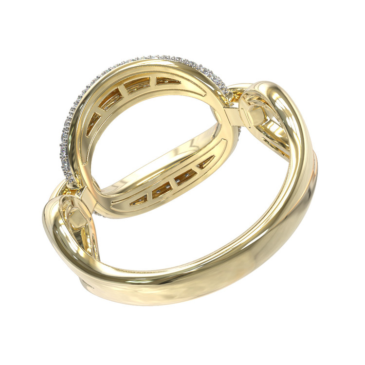 Кольцо из лимонного золота c бриллиантами