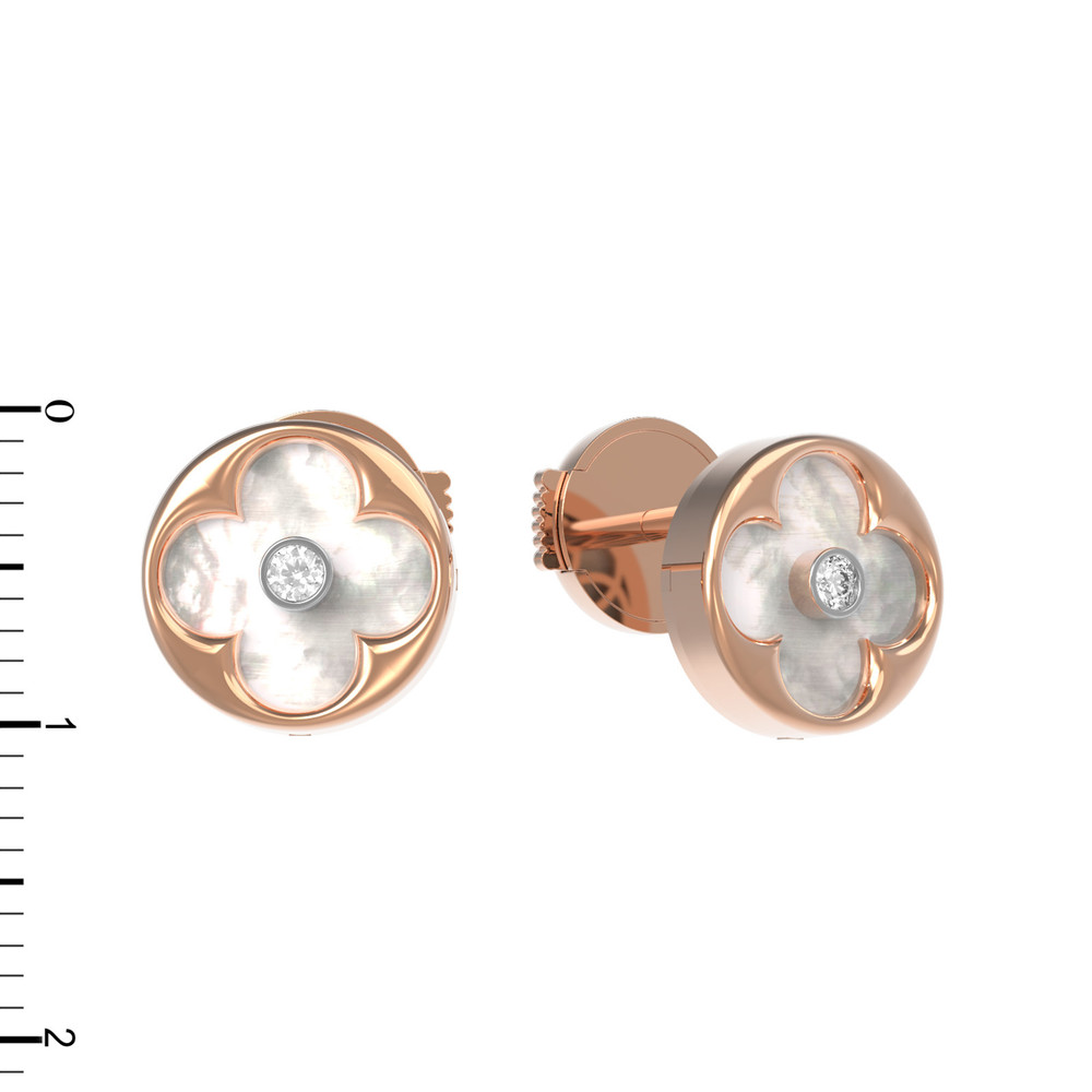 Серьги из золота c бриллиантами и перламутром