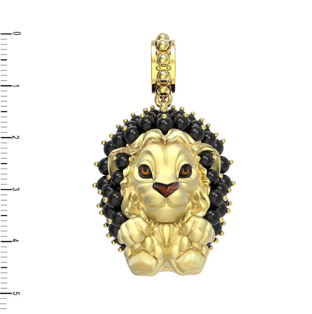 Подвеска из лимонного золота c эмалью и ониксом