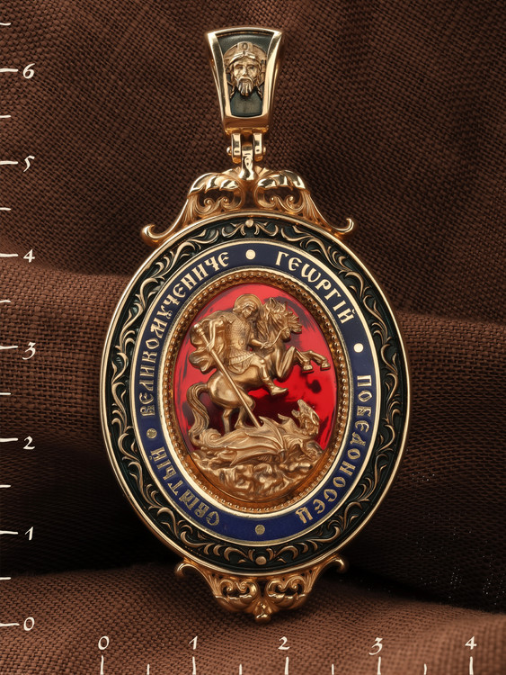 Образок из золота c эмалью