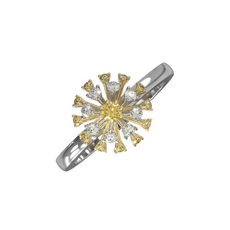 Кольцо из белого золота c бриллиантами