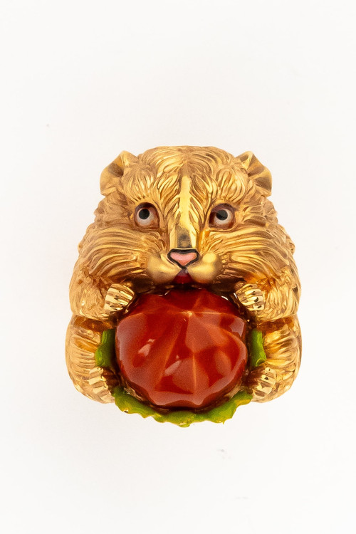 Кольцо из золота c эмалью