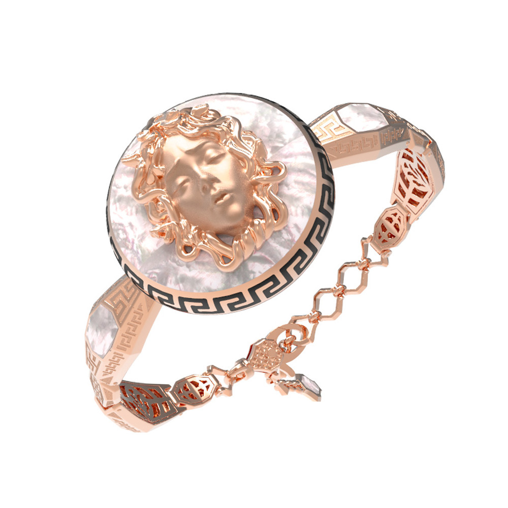 Браслет из золота c эмалью и перламутром