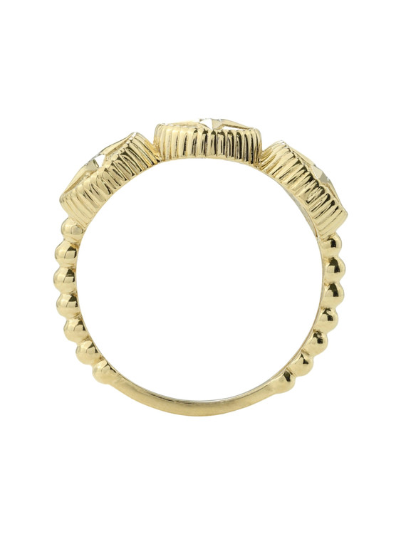 Кольцо из лимонного золота c бриллиантами, лазуритом и перламутром