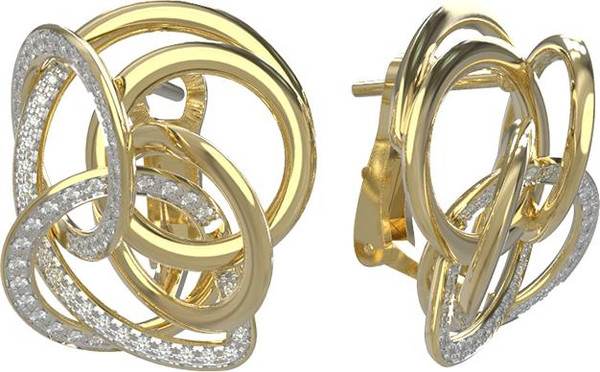 Серьги из лимонного золота c бриллиантами