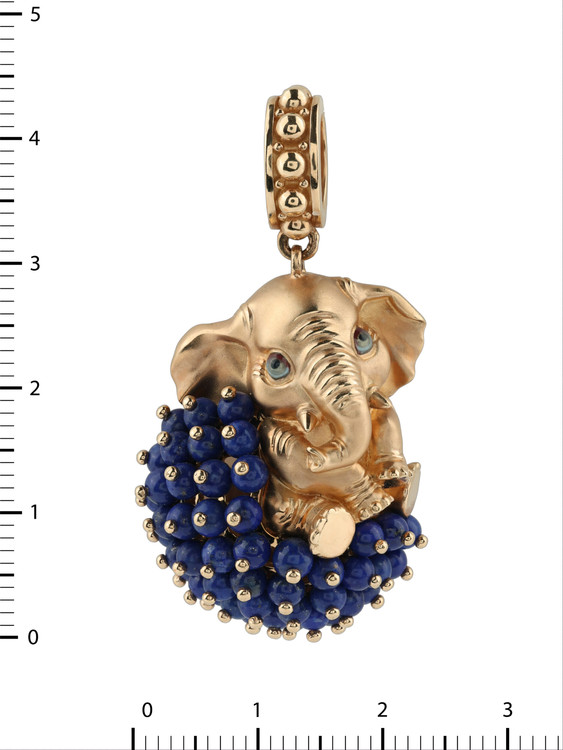 Подвеска из золота c эмалью и лазуритом