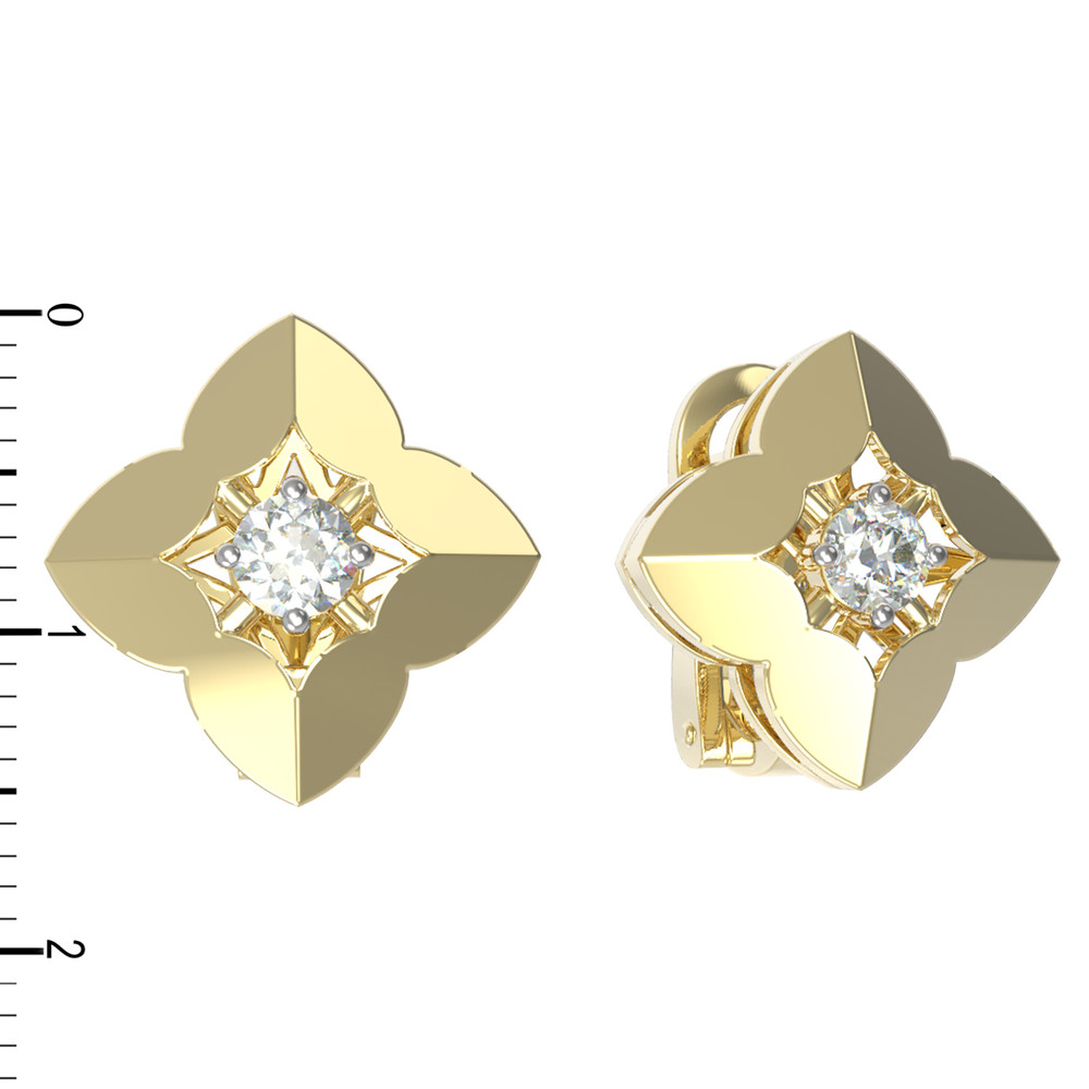 Серьги из лимонного золота c бриллиантами