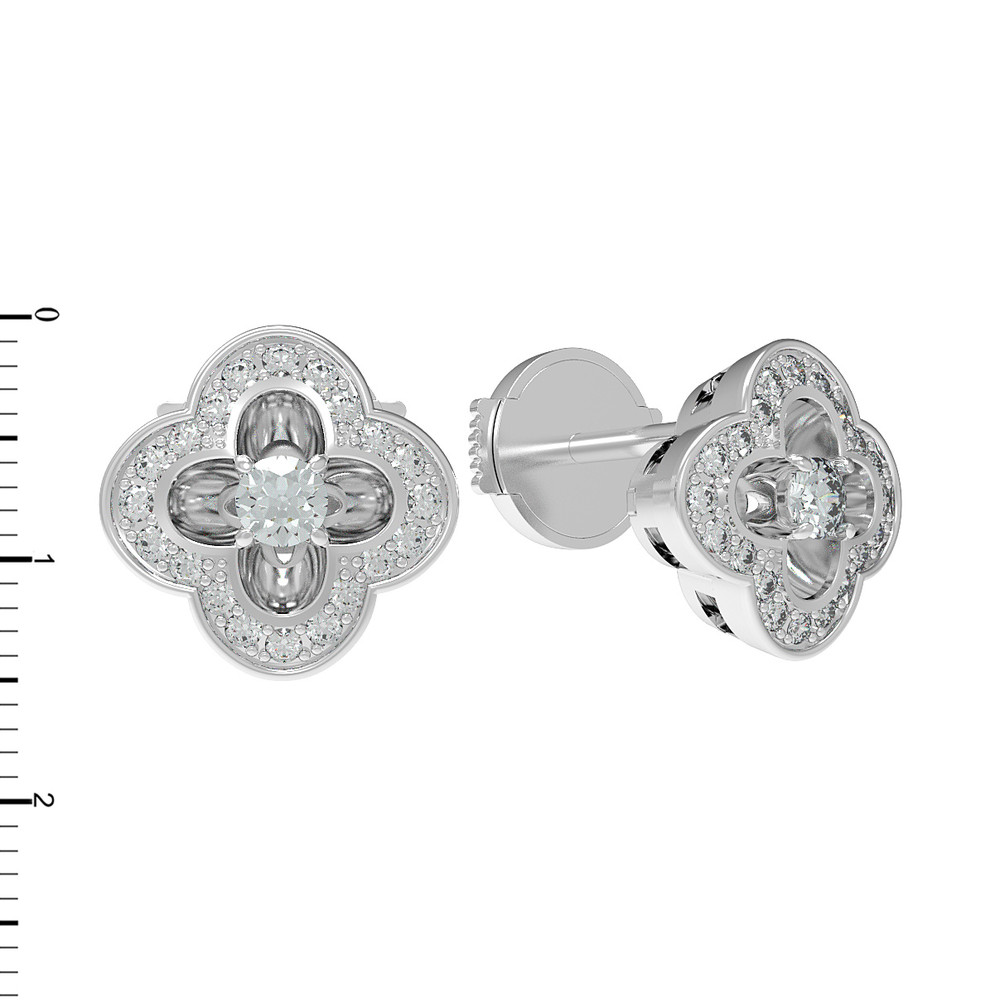 Серьги из белого золота c бриллиантами