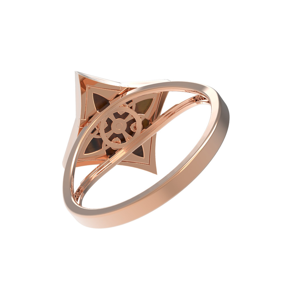 Кольцо из золота c тигровым глазом