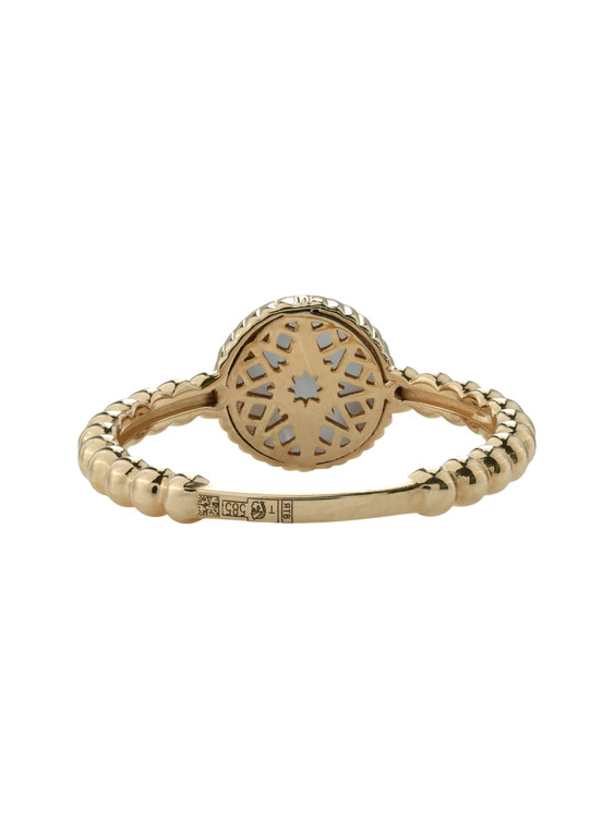 Кольцо из золота c бриллиантами и перламутром