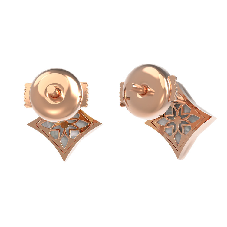 Серьги из золота c бриллиантами и перламутром