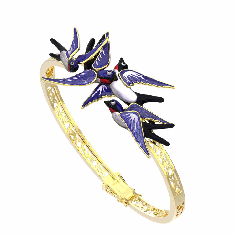 Браслет из лимонного золота c эмалью