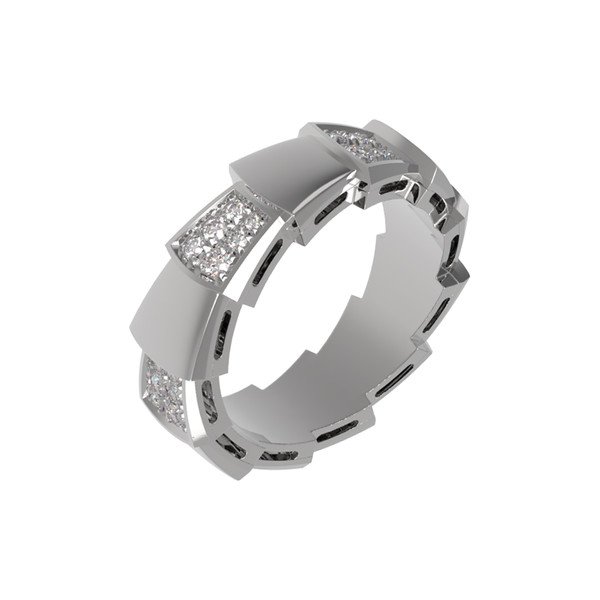 Кольцо из белого золота c бриллиантами