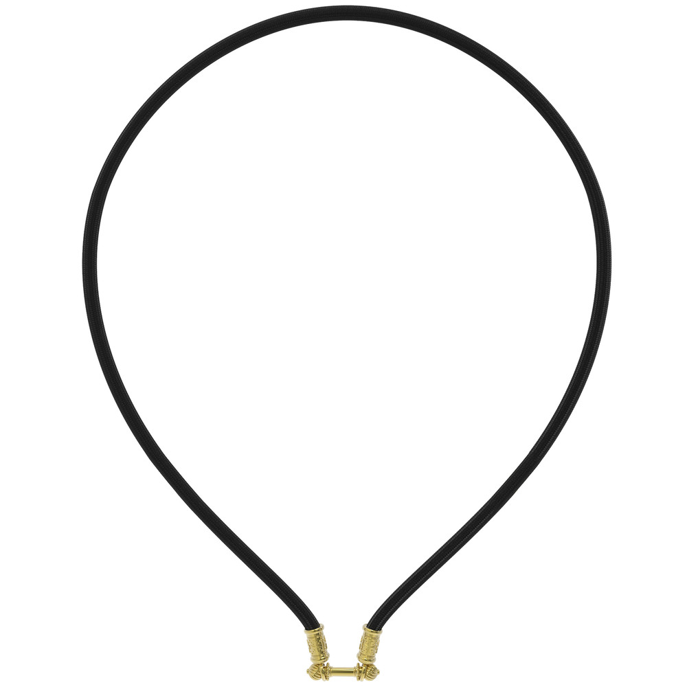 Шнурок шёлковый из лимонного золота c шёлковым шнурком