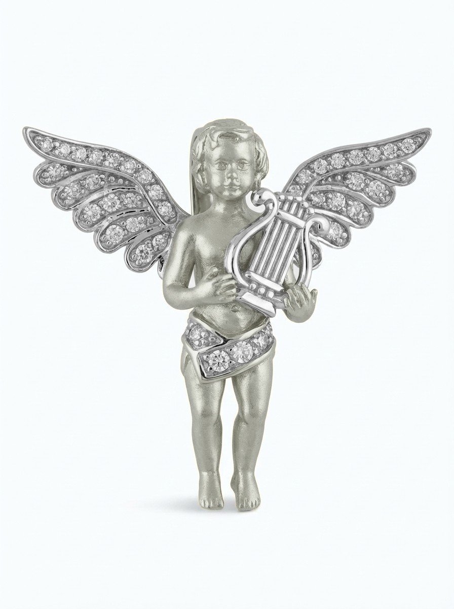 Подвеска из белого золота c фианитом