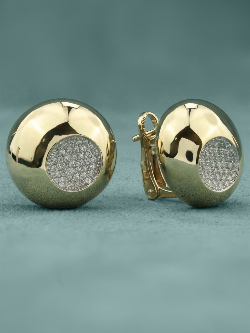 Серьги из лимонного золота c бриллиантами