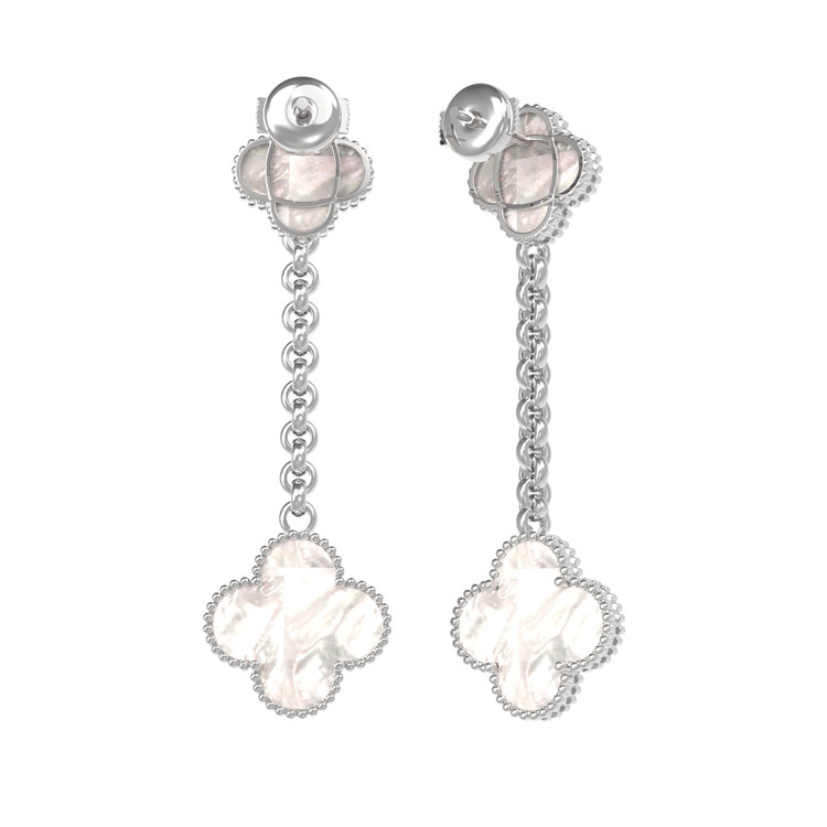 Серьги из белого золота c перламутром