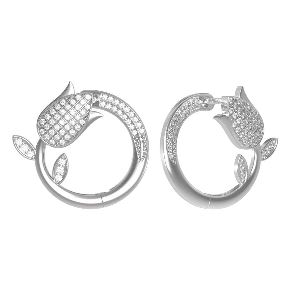 Серьги из белого золота c бриллиантами