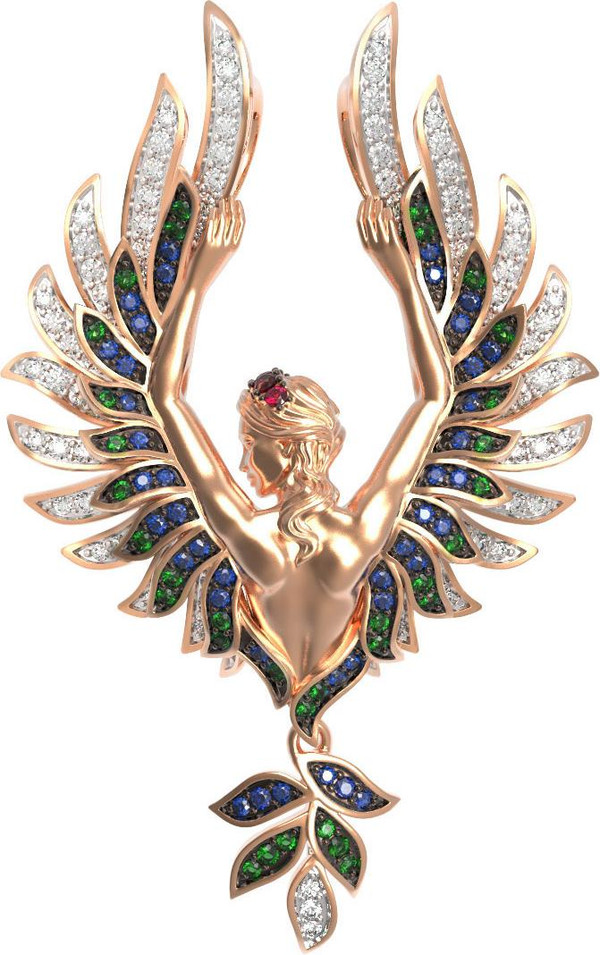 Подвеска из золота c фианитом