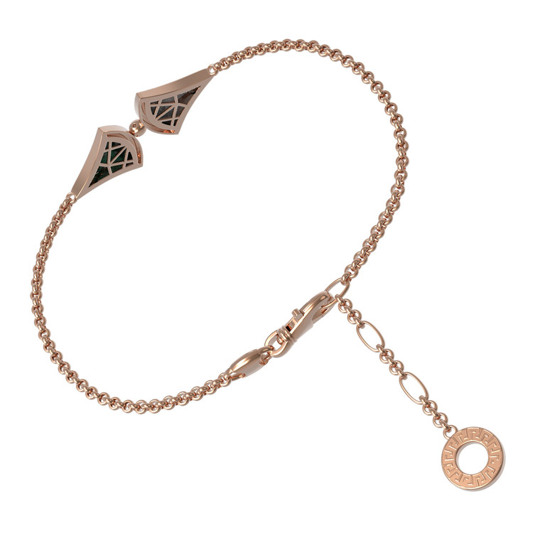 Браслет из золота c малахитом и перламутром