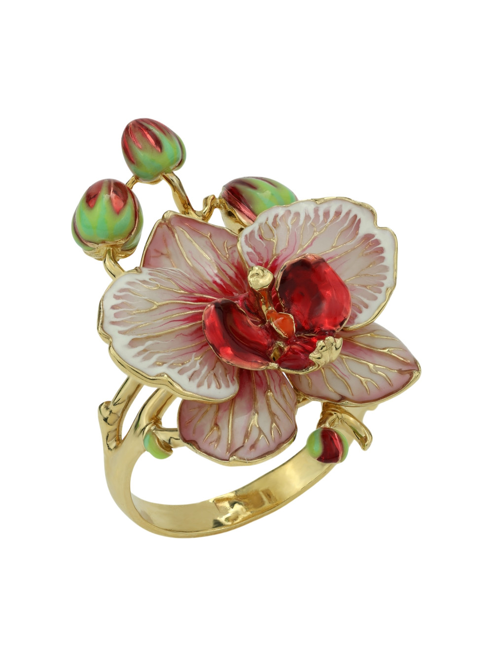 Кольцо из лимонного золота c эмалью