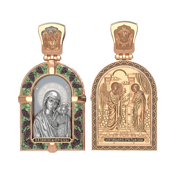 Образок из золота c эмалью