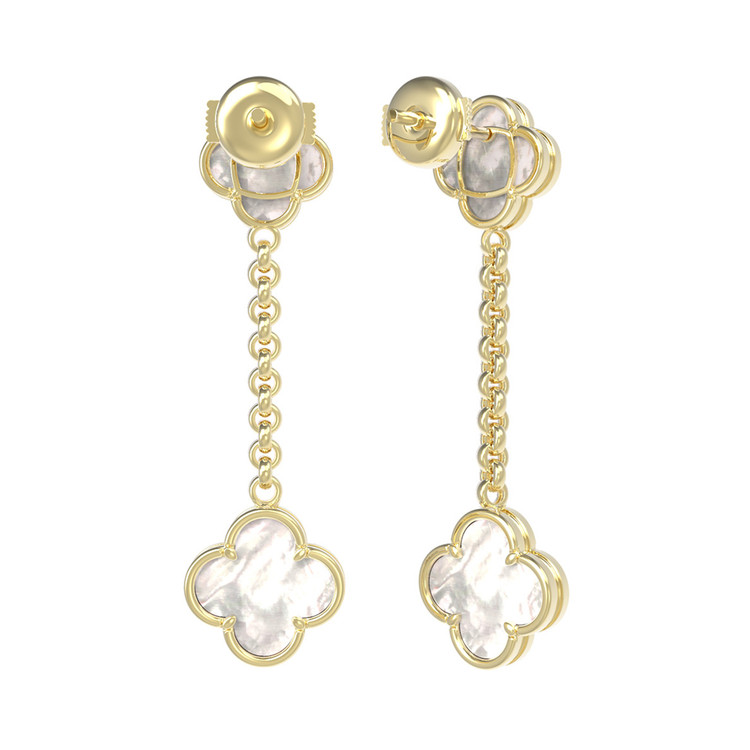 Серьги из лимонного золота c перламутром