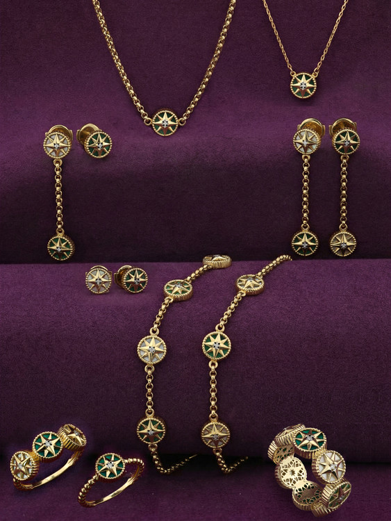 Колье из лимонного золота c бриллиантами и малахитом