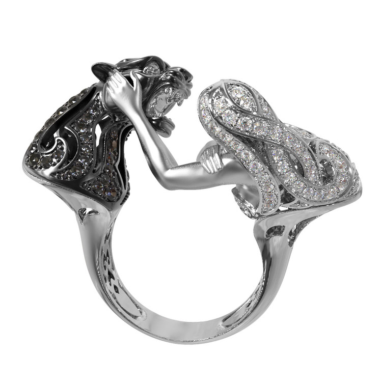 Кольцо из белого золота c фианитом