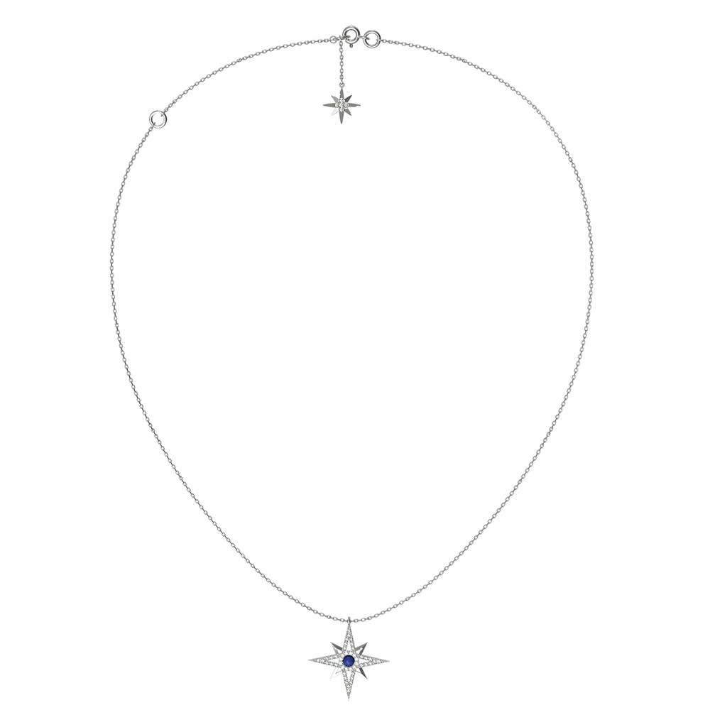 Колье из белого золота c бриллиантами и лазуритом