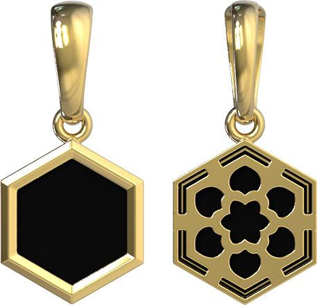 Подвеска из лимонного золота c ониксом