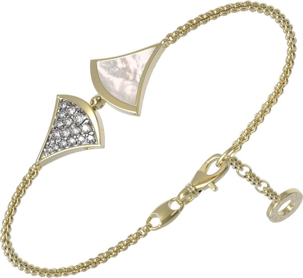 Браслет из лимонного золота c бриллиантами и перламутром