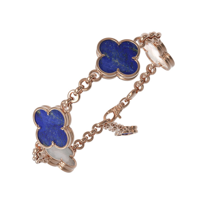 Браслет из золота c лазуритом и перламутром