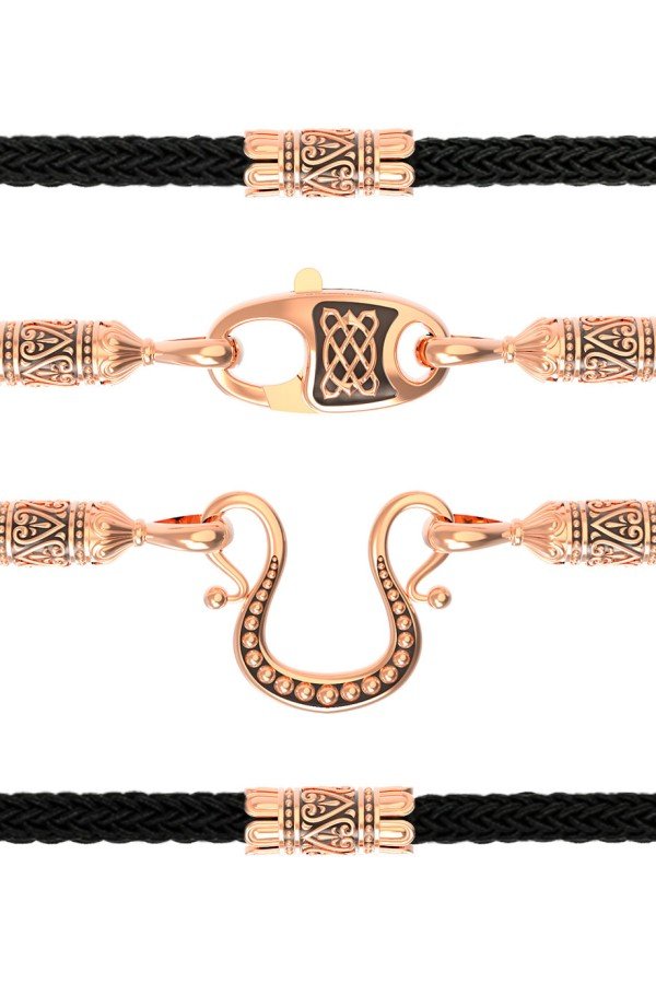 Шнурок шёлковый из золота c шёлковым шнурком